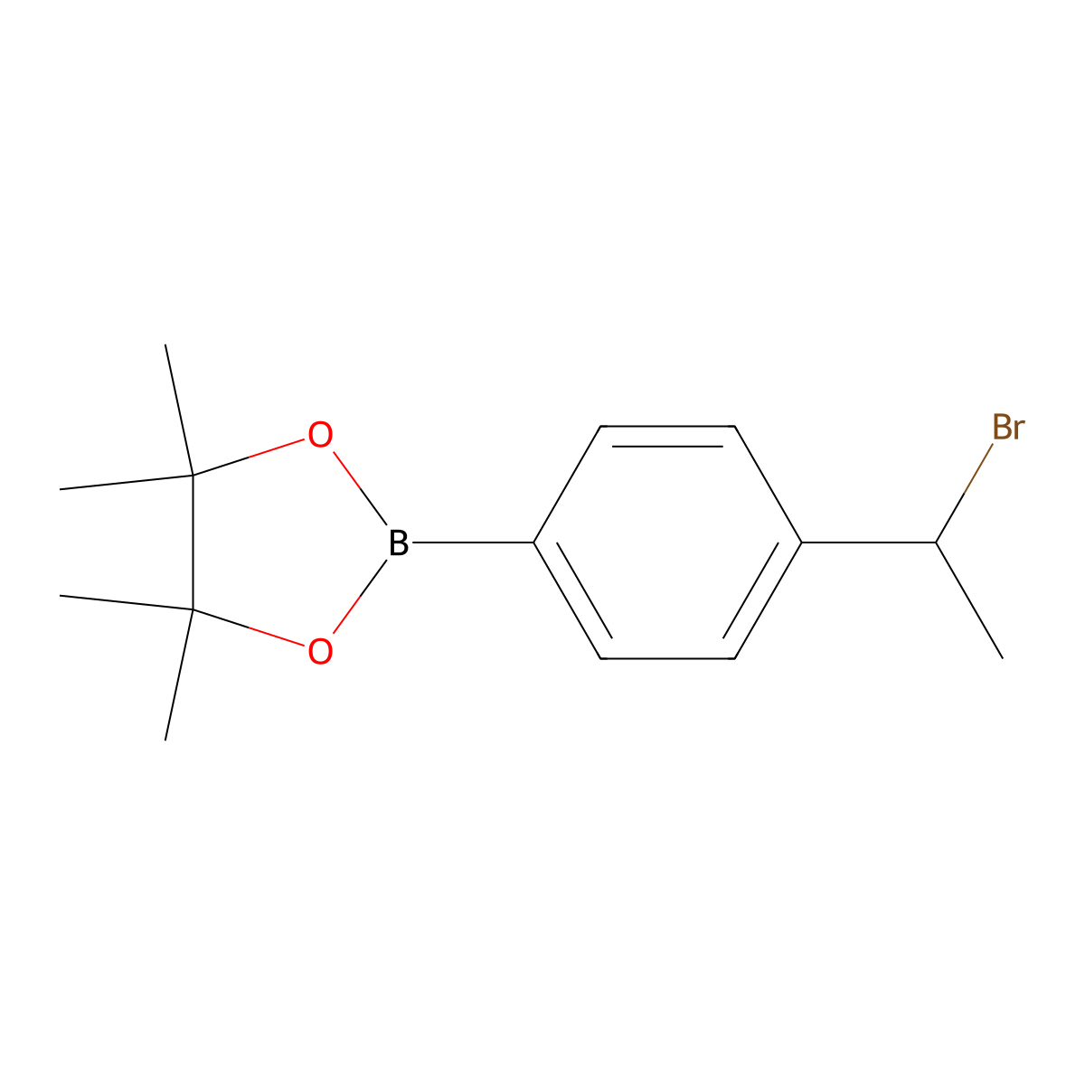 2-[4-(1-Bromoethyl)phenyl]-4,4,5,5-tetramethyl-1,3,2-dioxaborolane molecular structure, CAS 1422655-36-4