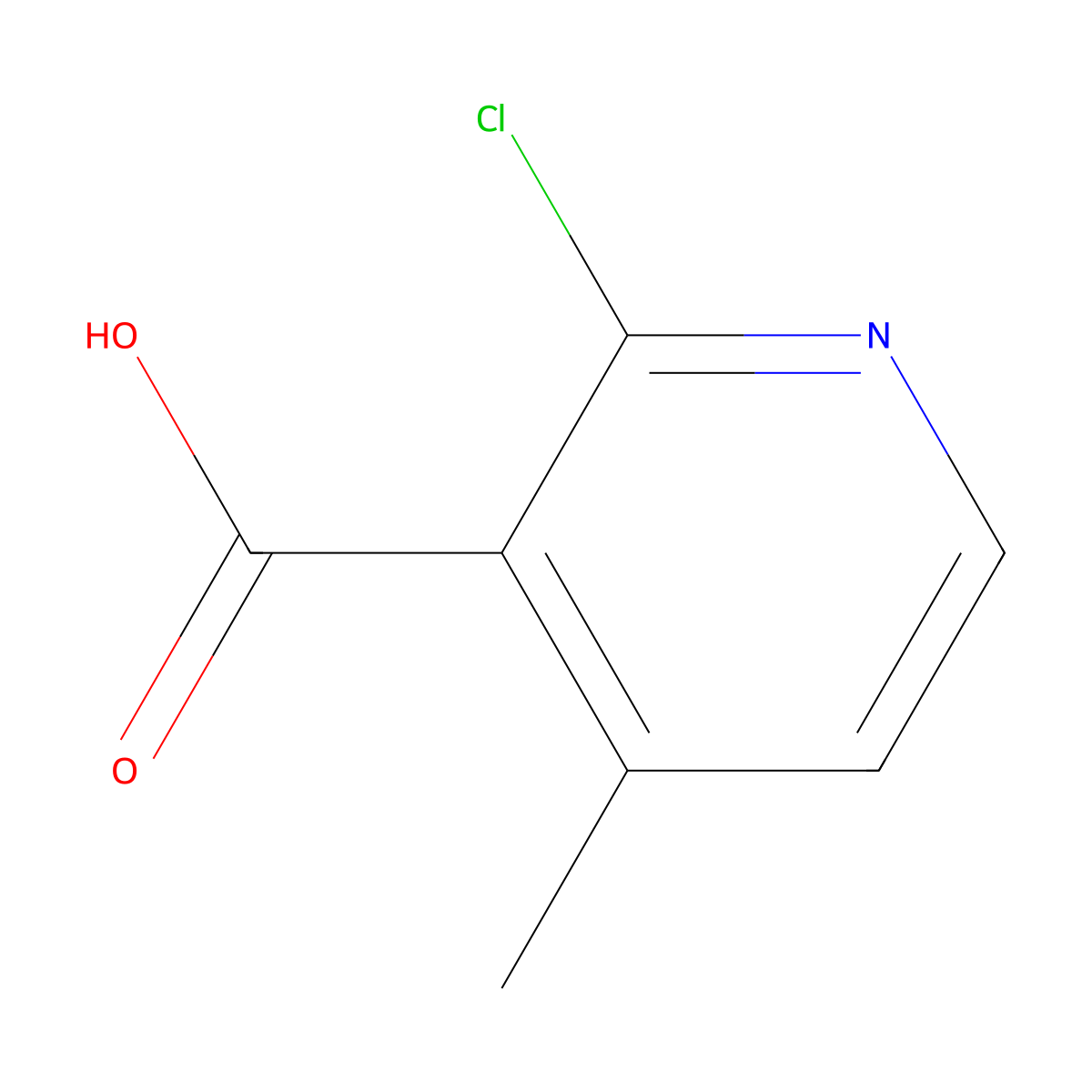 2-Chloro-4-methylpyridine-3-carboxylic acid molecular structure, CAS 142266-63-5