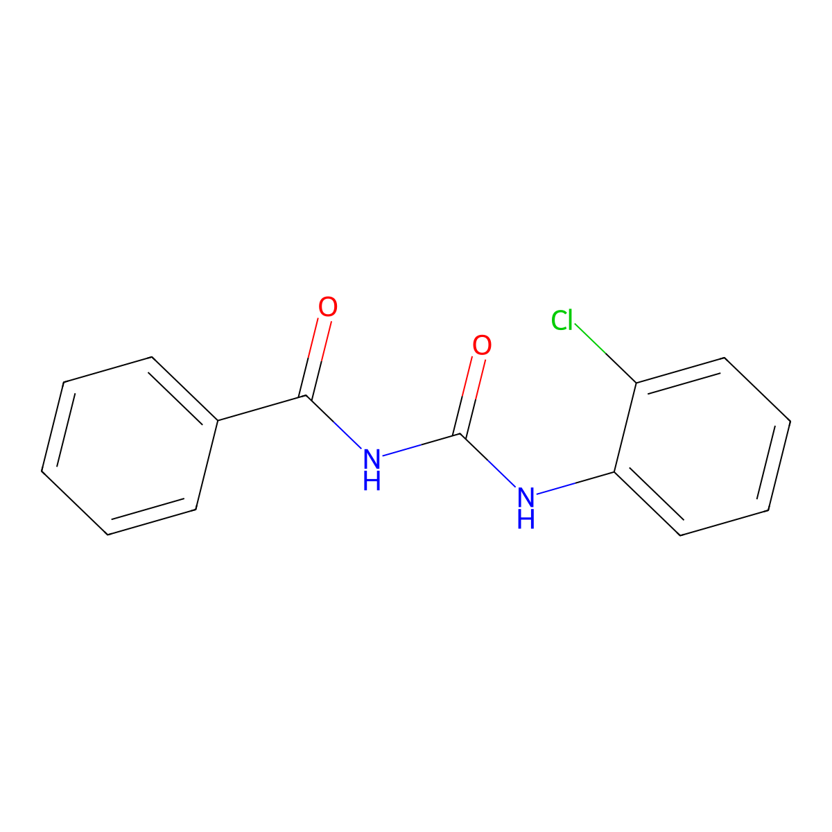 Benzamide, N-[[(2-chlorophenyl)amino]carbonyl]- molecular structure, CAS 142267-51-4