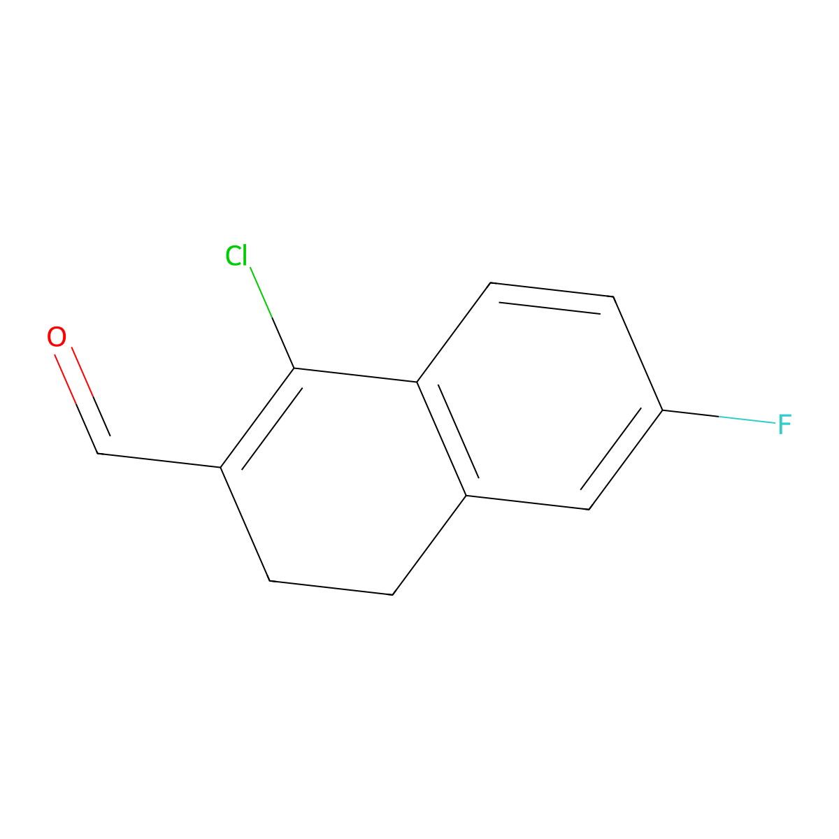 1-Chloro-6-fluoro-3,4-dihydronaphthalene-2-carbaldehyde molecular structure, CAS 1422683-87-1
