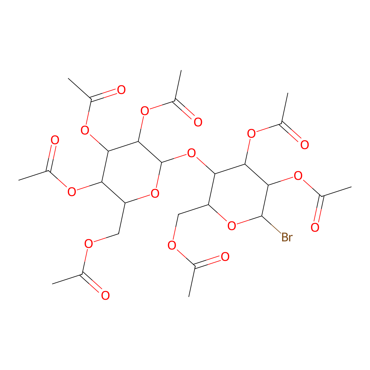 Cellobiosyl bromide heptaacetate molecular structure, CAS 14227-66-8