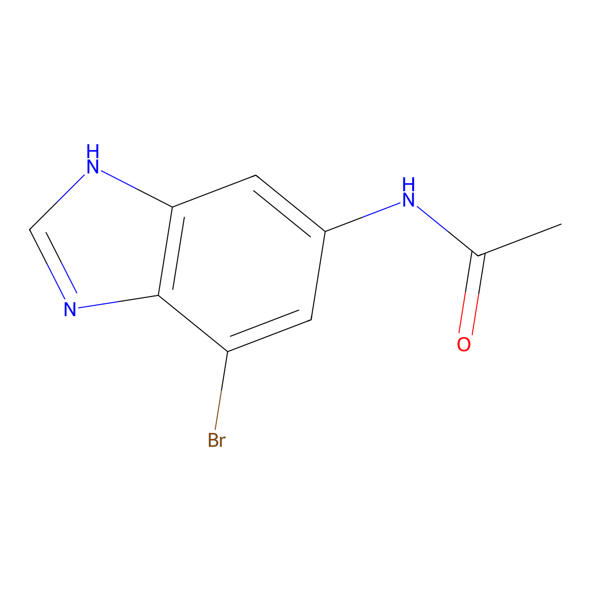 N-(7-Bromo-1H-benzo[d]imidazol-5-yl)acetamide molecular structure, CAS 1422700-77-3