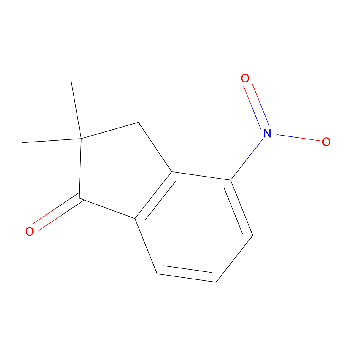 2,2-Dimethyl-4-nitro-2,3-dihydro-1H-inden-1-one molecular structure, CAS 1422700-78-4