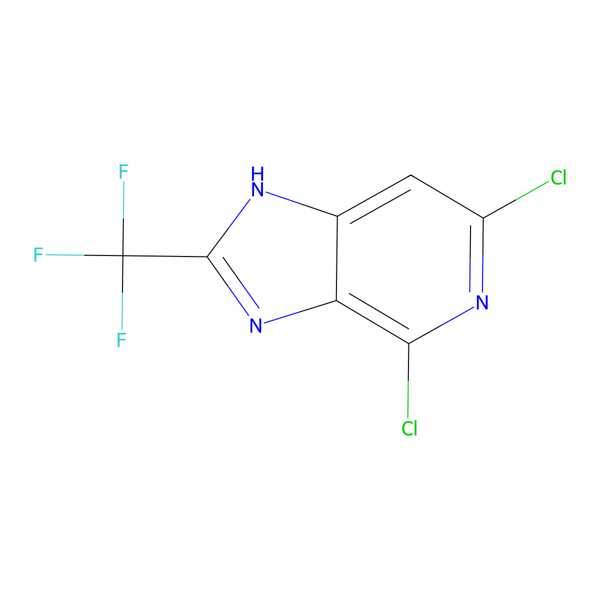 4,6-Dichloro-2-(trifluoromethyl)-1H-imidazo[4,5-c]pyridine molecular structure, CAS 1422701-22-1