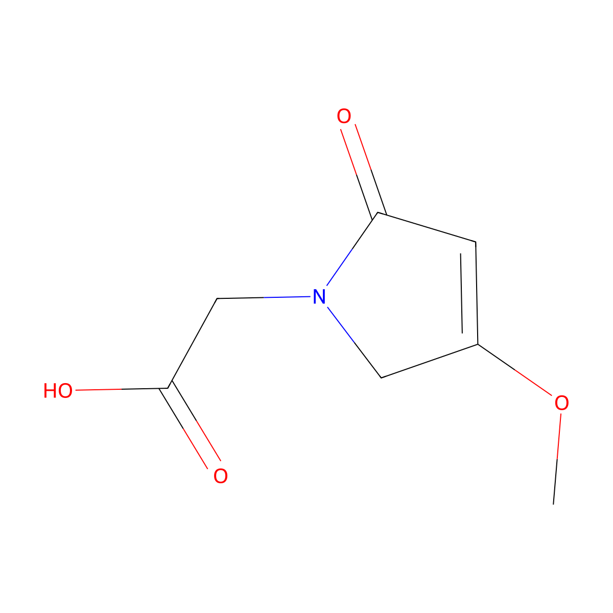 2-(4-Methoxy-2-oxo-2,5-dihydro-1H-pyrrol-1-yl)acetic acid molecular structure, CAS 142274-07-5