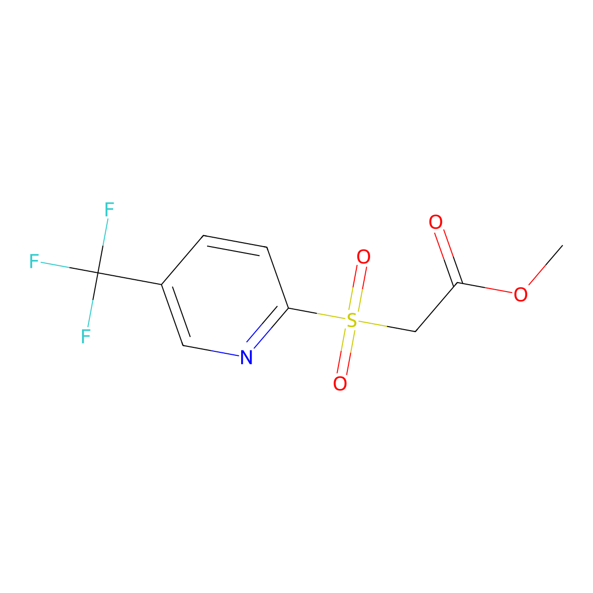 Methyl 2-{[5-(trifluoromethyl)-2-pyridyl]sulfonyl}acetate molecular structure, CAS 142274-37-1