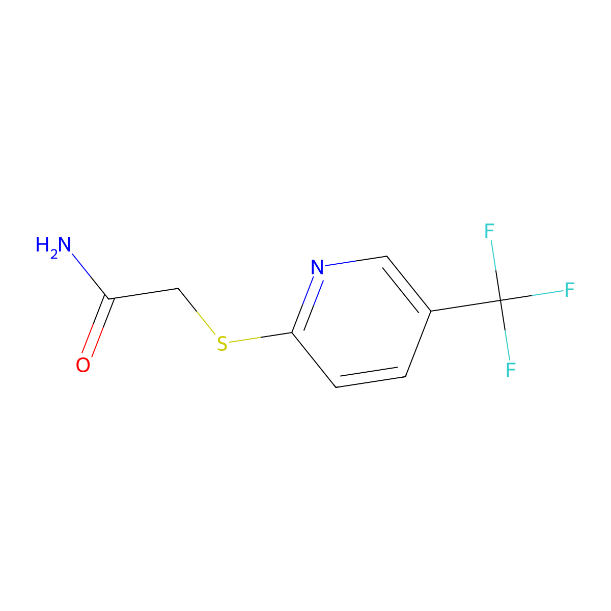 2-[5-(Trifluoromethyl)pyridin-2-yl]sulfanylacetamide molecular structure, CAS 142274-38-2
