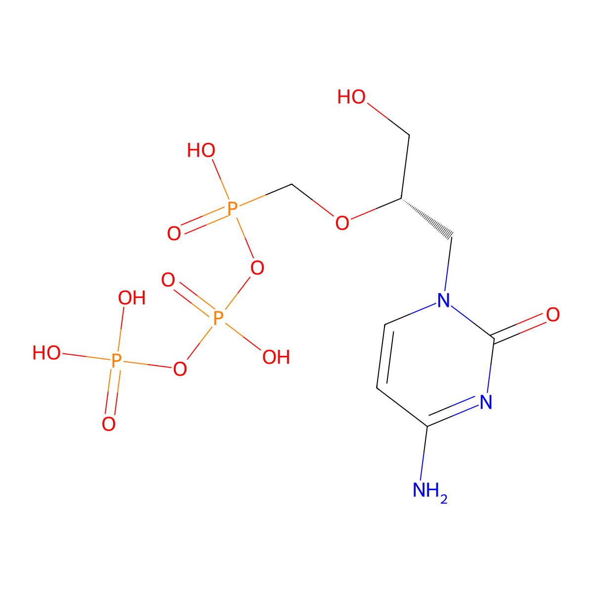 Cidofovir diposphate molecular structure, CAS 142276-31-1