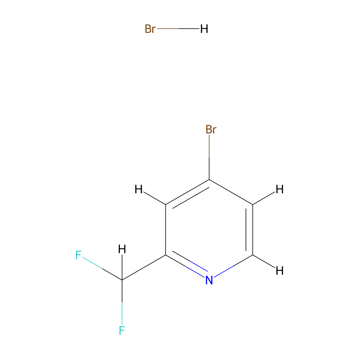 4-Bromo-2-(difluoromethyl)pyridine hydrobromide molecular structure, CAS 1422766-41-3