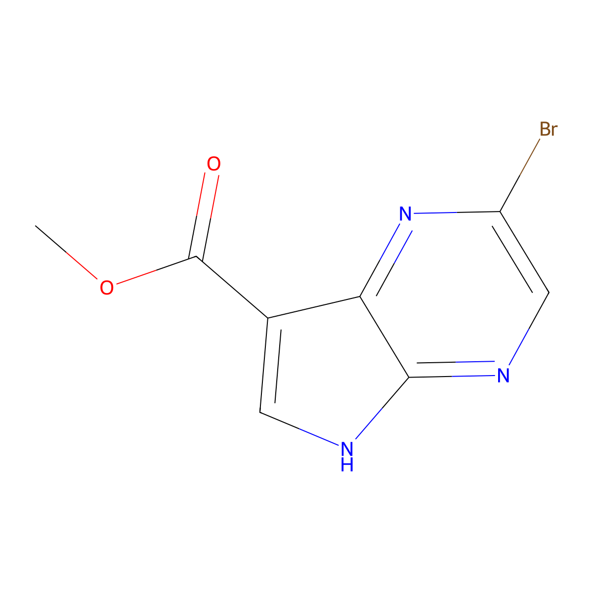 methyl 2-bromo-5H-pyrrolo[2,3-b]pyrazine-7-carboxylate molecular structure, CAS 1422772-79-9