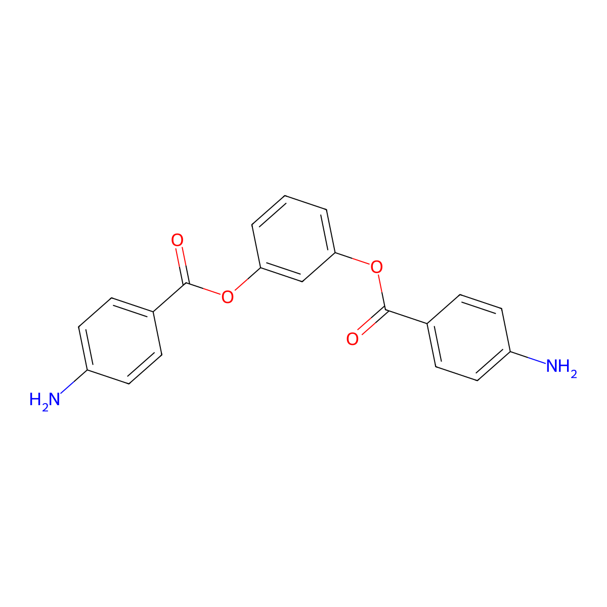 1,3-Phenylene bis(4-aminobenzoate) molecular structure, CAS 142280-58-8