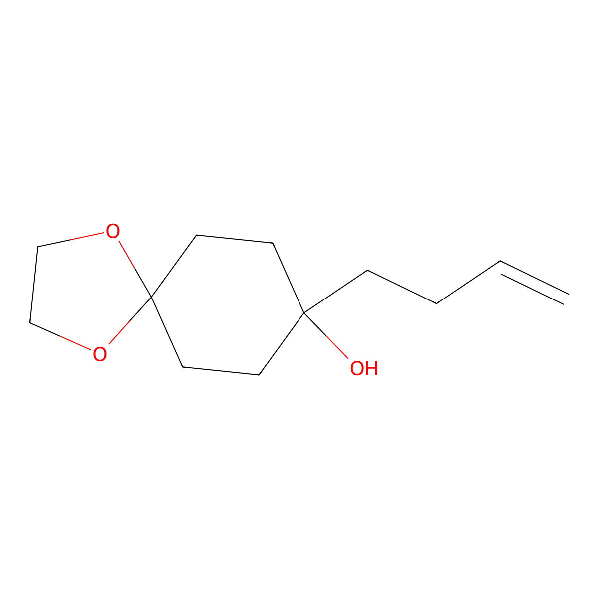 8-(But-3-en-1-yl)-1,4-dioxaspiro[4.5]decan-8-ol molecular structure, CAS 142283-61-2