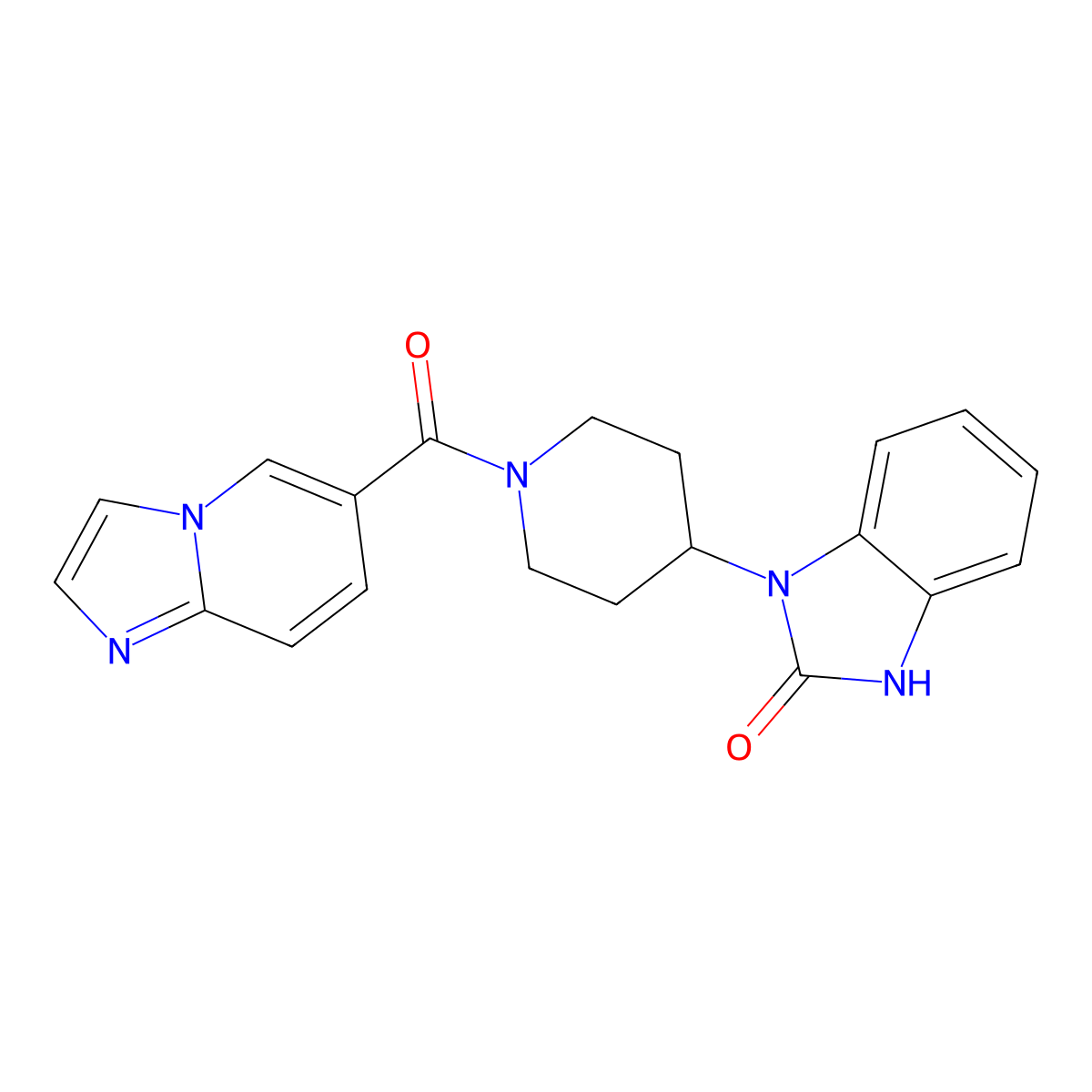 1-[1-(imidazo[1,2-a]pyridin-6-ylcarbonyl)piperidin-4-yl]-1,3-dihydro-2H-benzimidazol-2-one molecular structure, CAS 1422912-75-1