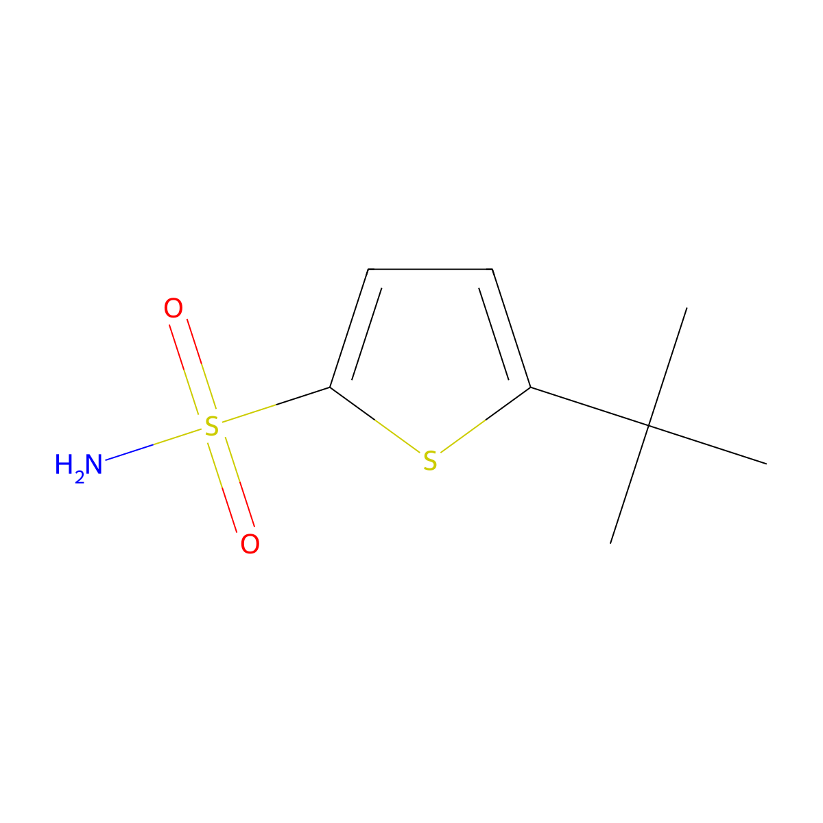 5-Tert-butylthiophene-2-sulfonamide molecular structure, CAS 142294-56-2