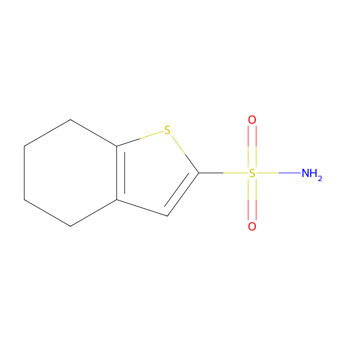 4,5,6,7-Tetrahydro-1-benzothiophene-2-sulfonamide molecular structure, CAS 142294-64-2