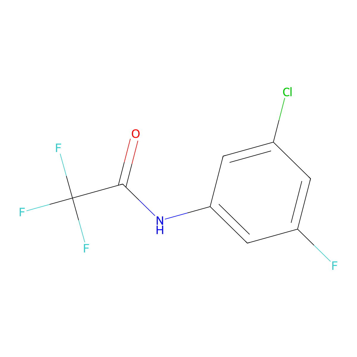 N-(3-chloro-5-fluorophenyl)-2,2,2-trifluoroacetamide molecular structure, CAS 1422955-37-0