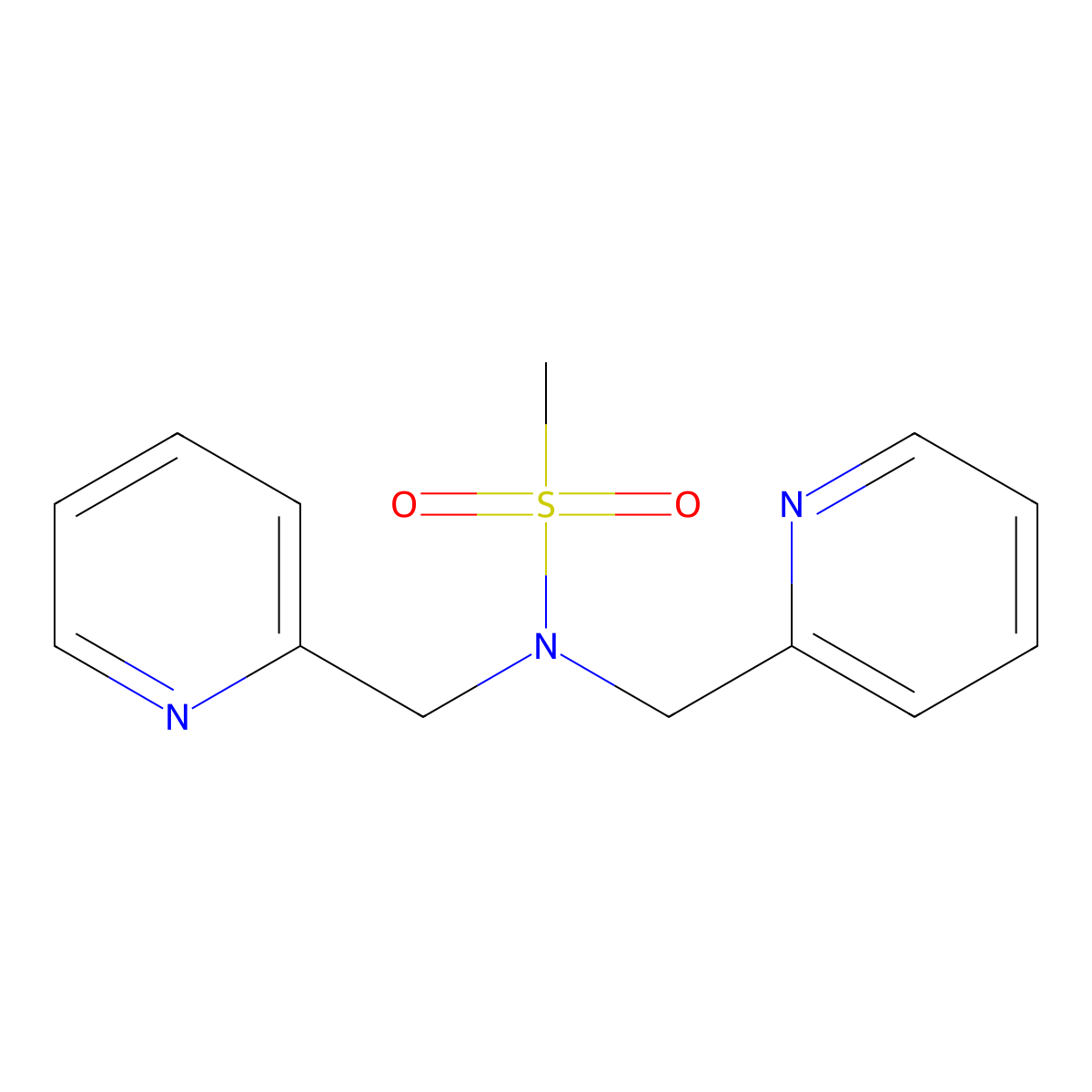 N,N-bis(pyridin-2-ylmethyl)methanesulfonamide molecular structure, CAS 1422971-59-2