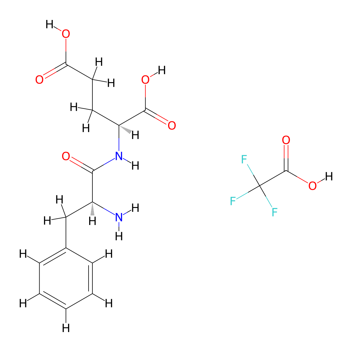 (S)-2-((S)-2-Amino-3-phenylpropanamido)pentanedioic acid 2,2,2-trifluoroacetate molecular structure, CAS 1422973-27-0