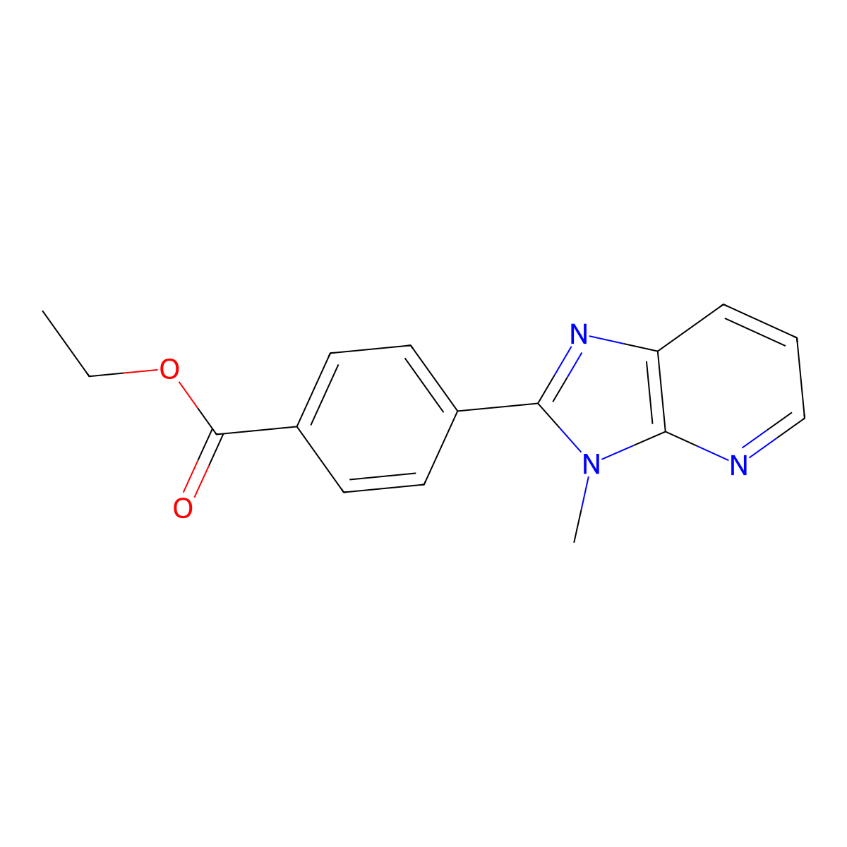 Ethyl 4-(3-methyl-3H-imidazo[4,5-b]pyridin-2-yl)benzoate molecular structure, CAS 1422974-79-5