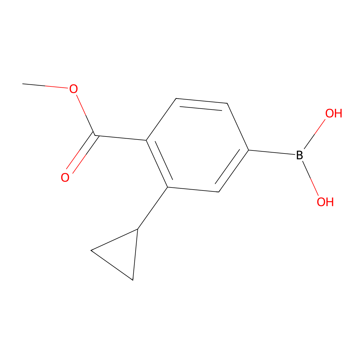 (3-Cyclopropyl-4-(methoxycarbonyl)phenyl)boronic acid molecular structure, CAS 1422975-77-6