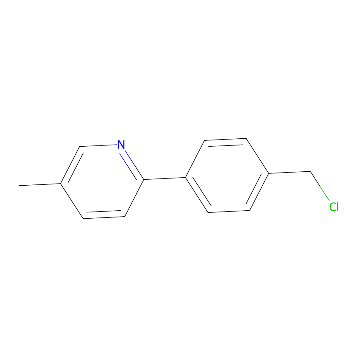 2-(4-(Chloromethyl)phenyl)-5-methylpyridine molecular structure, CAS 1422983-33-2