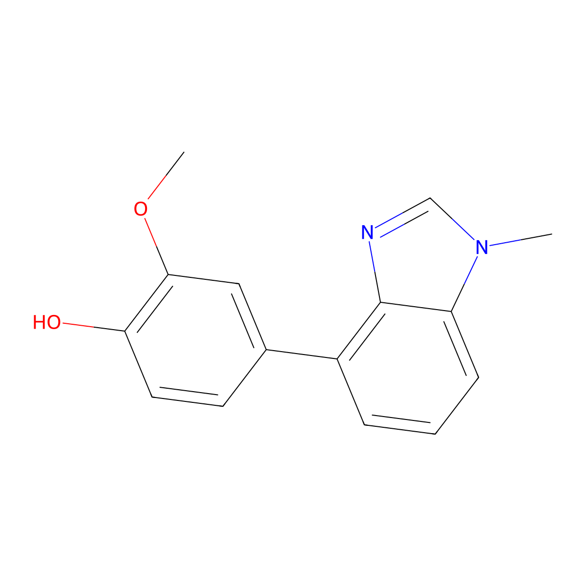 2-Methoxy-4-(1-methyl-1H-benzimidazol-4-yl)phenol molecular structure, CAS 1422983-68-3