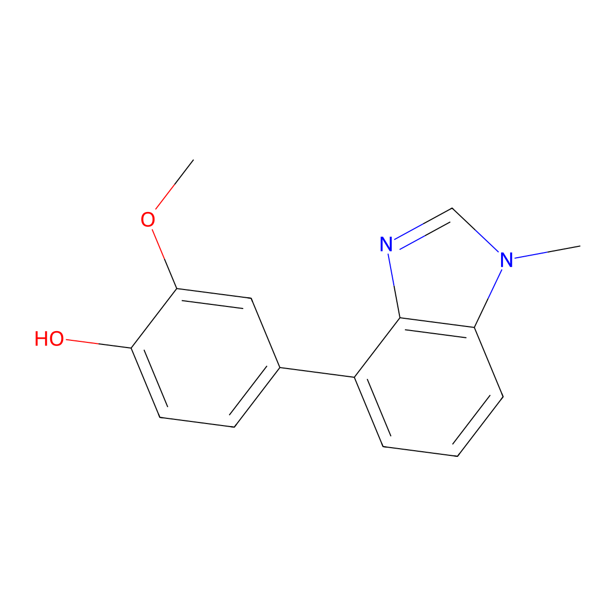 2-Methoxy-4-(1-methyl-1H-benzimidazol-4-yl)phenol molecular structure, CAS 1422983-68-3