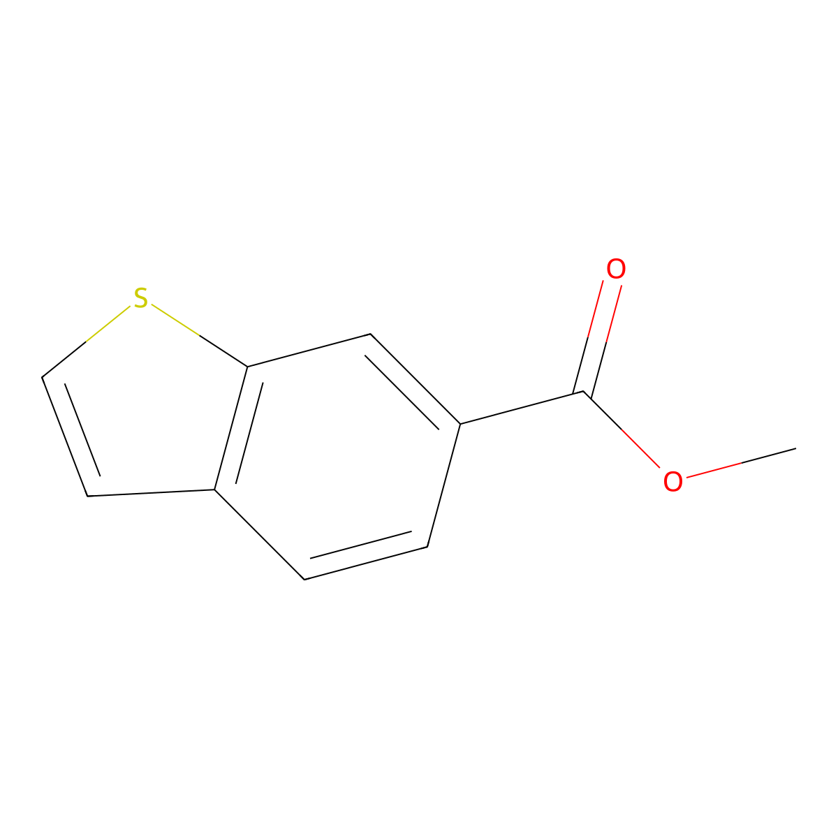 Benzo[b]thiophene-6-carboxylic acid, methyl ester molecular structure, CAS 1423-65-0