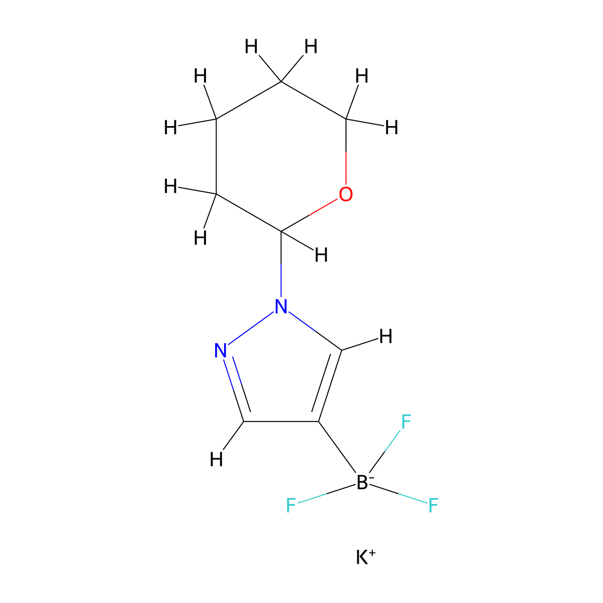 Potassium 1-(tetrahydro-2H-pyran-2-yl)-1H-pyrazole-4-trifluoroborate molecular structure, CAS 1423013-22-2