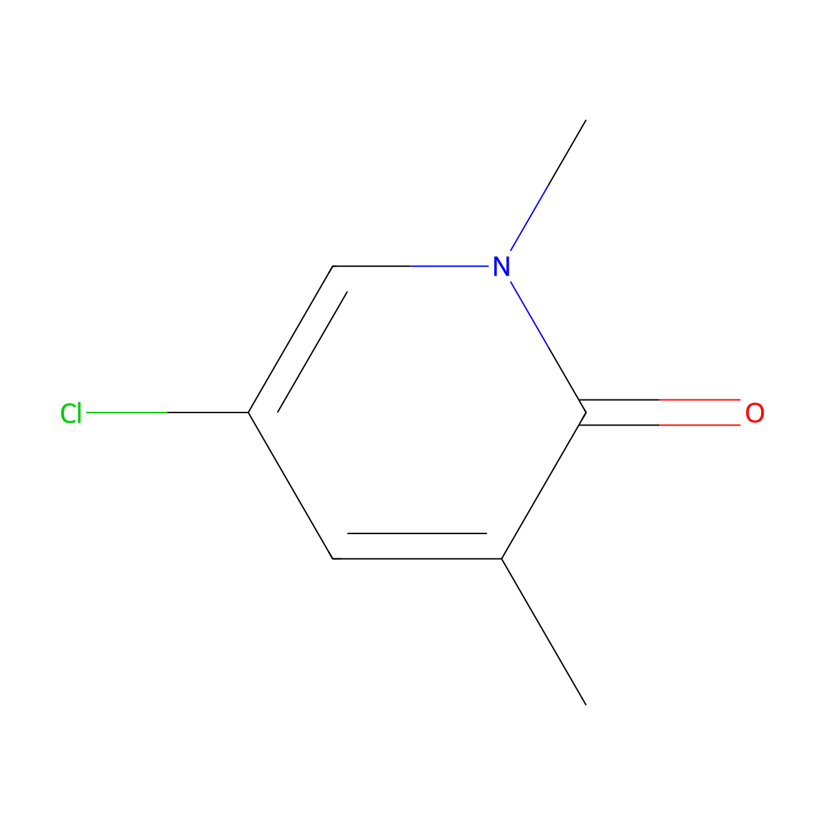 5-chloro-1,3-dimethylpyridin-2(1H)-one molecular structure, CAS 1423015-43-3