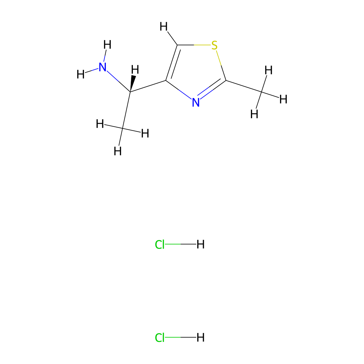 (1S)-1-(2-methyl-1,3-thiazol-4-yl)ethan-1-amine dihydrochloride molecular structure, CAS 1423015-65-9