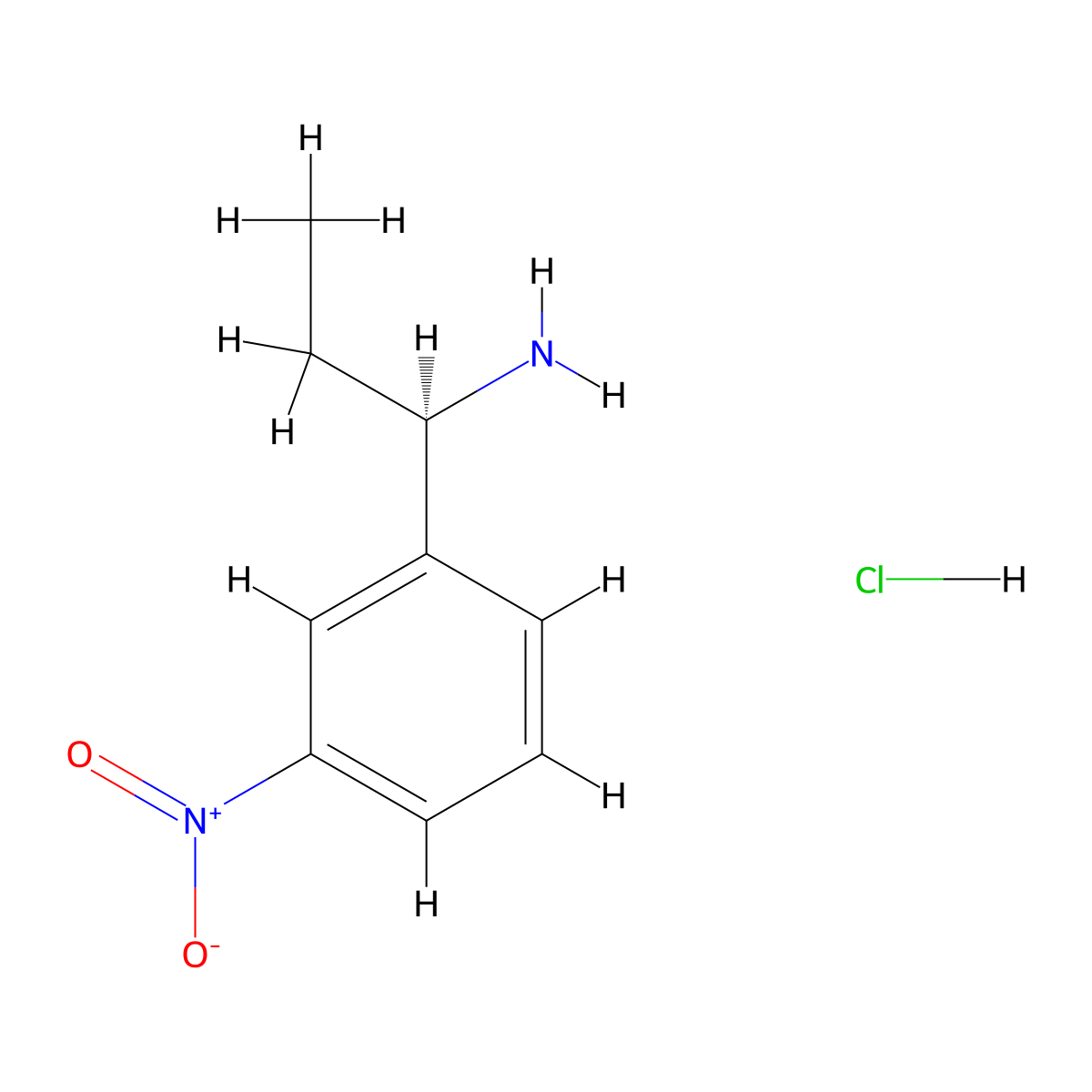 (1R)-1-(3-nitrophenyl)propan-1-amine hydrochloride molecular structure, CAS 1423015-67-1