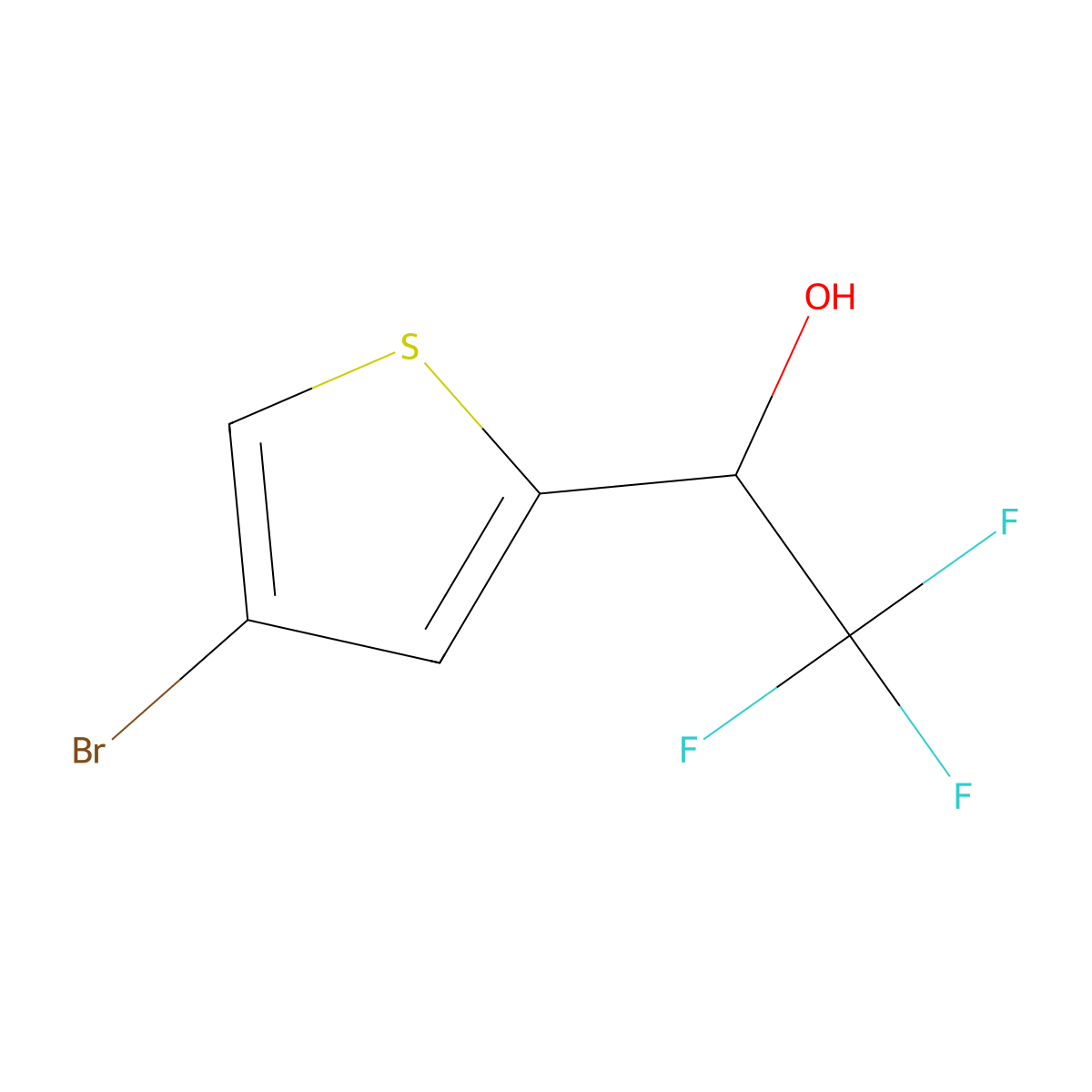(1R)-1-(4-bromothiophen-2-yl)-2,2,2-trifluoroethan-1-ol molecular structure, CAS 1423015-71-7