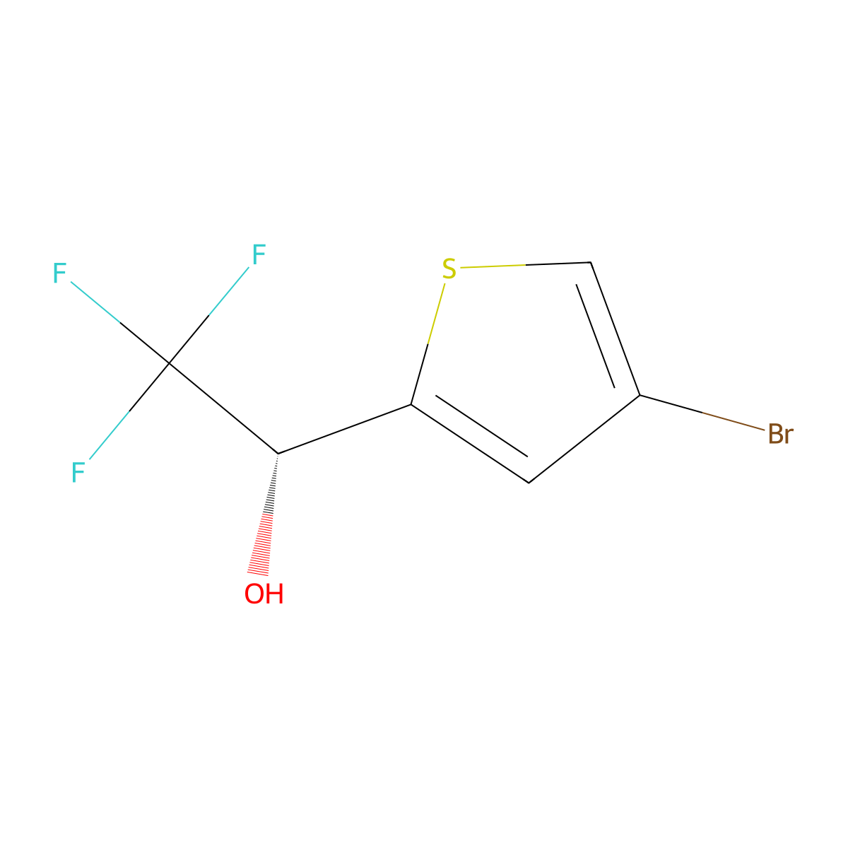 (1R)-1-(4-bromothiophen-2-yl)-2,2,2-trifluoroethan-1-ol molecular structure, CAS 1423015-71-7