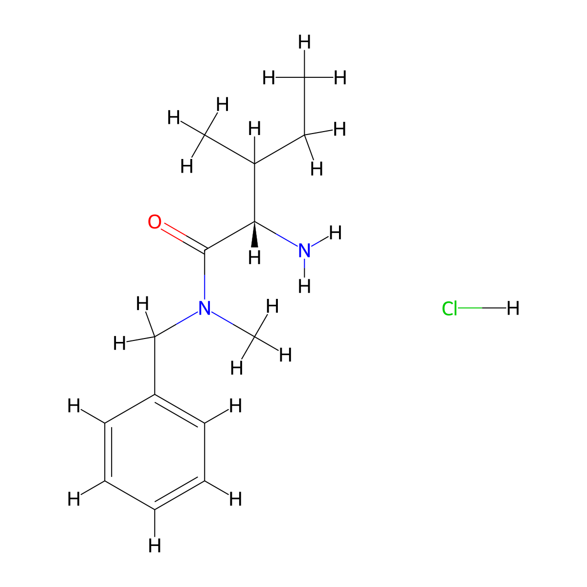 (2S)-2-amino-N-benzyl-N,3-dimethylpentanamide hydrochloride molecular structure, CAS 1423017-81-5