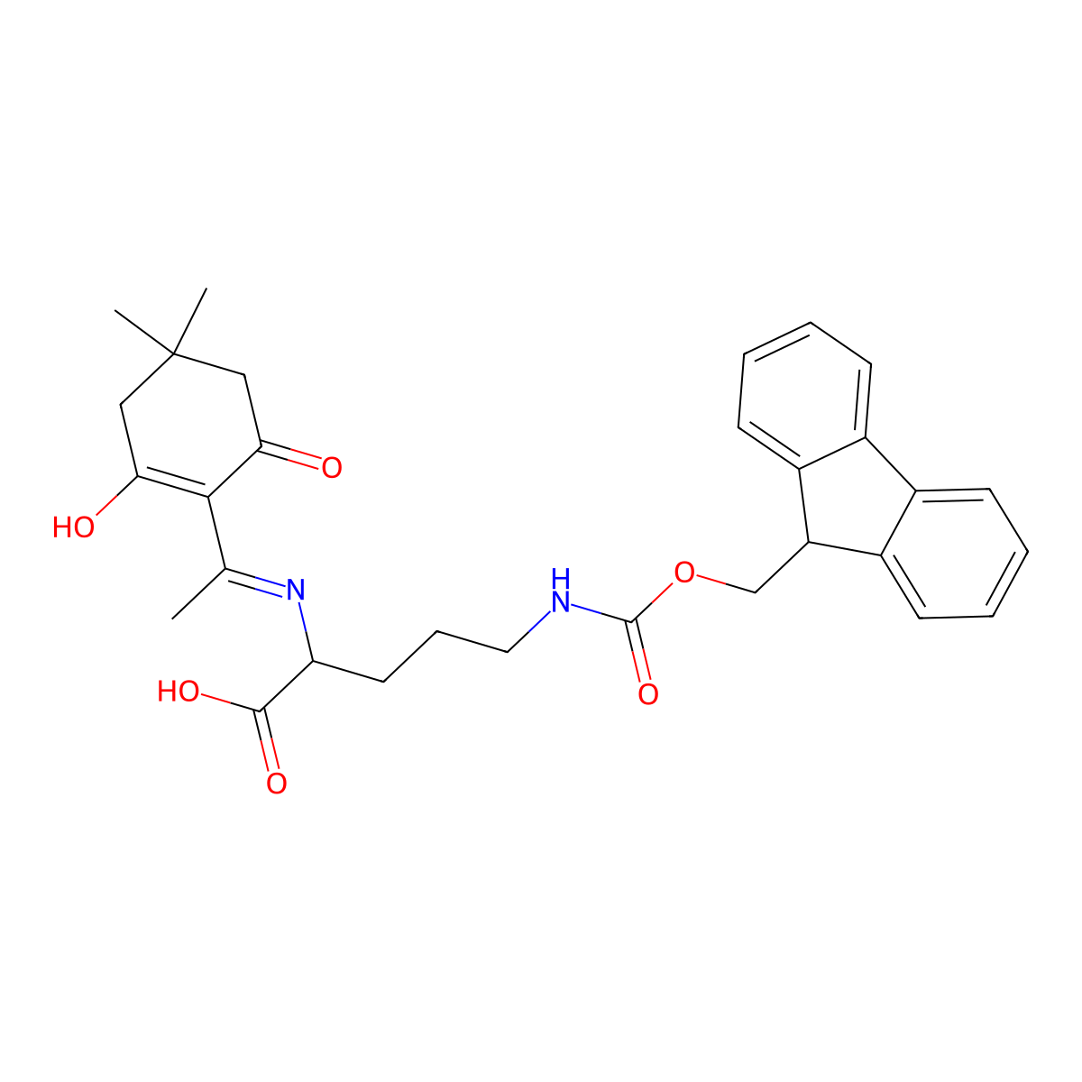 Dde-Orn(Fmoc)-OH molecular structure, CAS 1423017-87-1