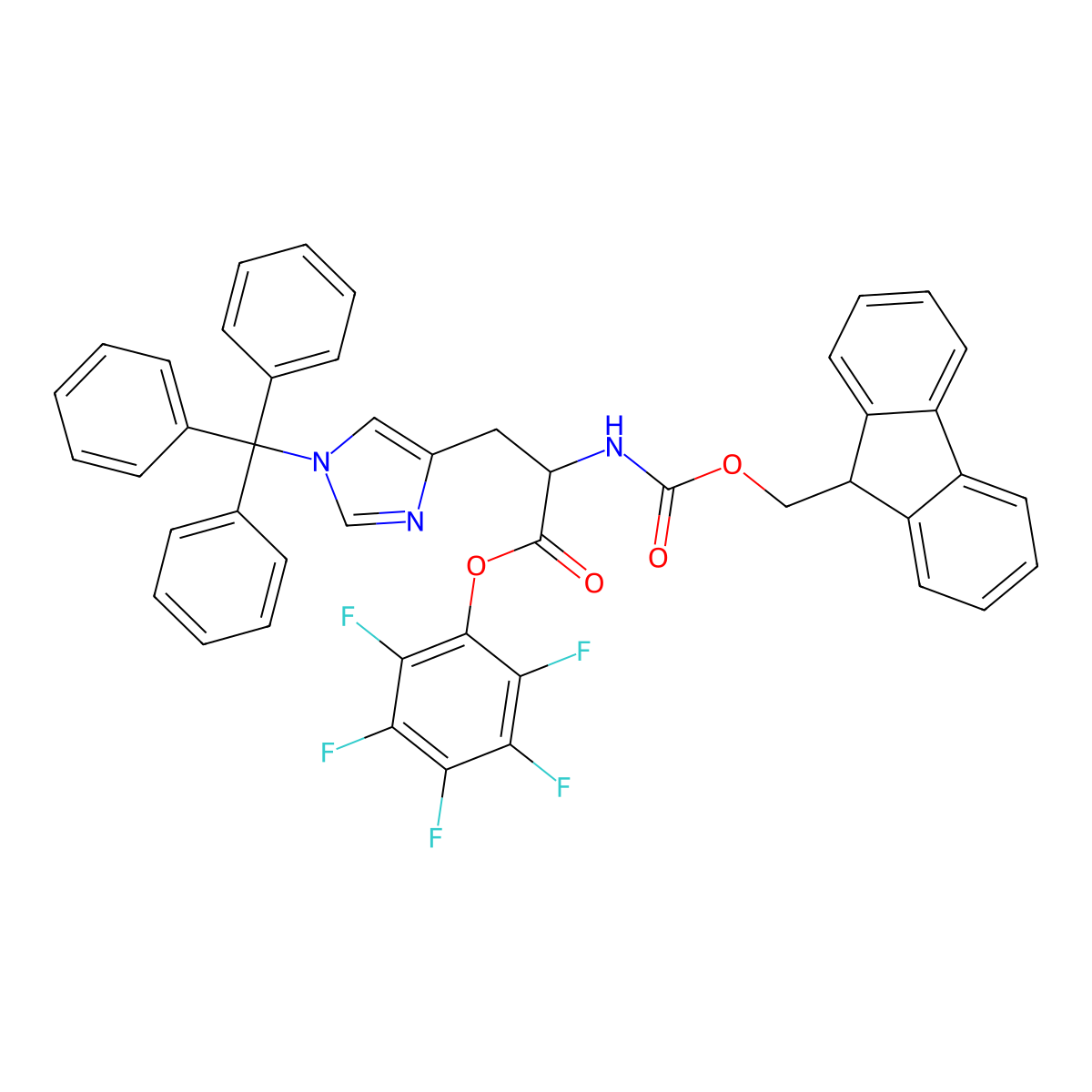 Fmoc-d-his(trt)-opfp molecular structure, CAS 1423017-93-9