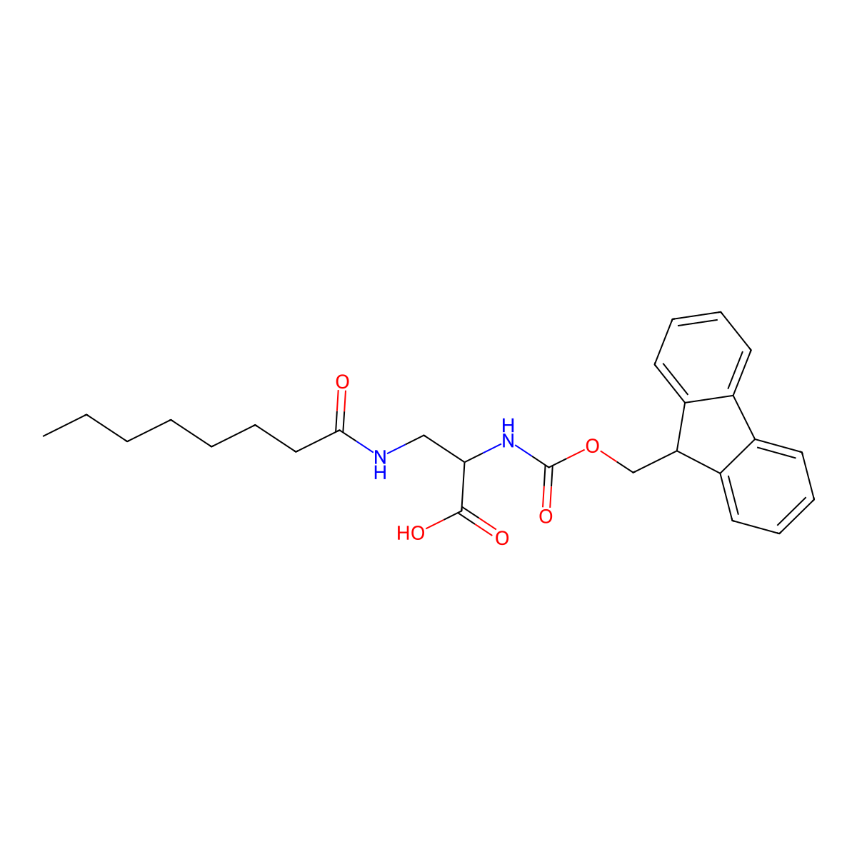 Fmoc-l-dap(octanoyl)-oh molecular structure, CAS 1423018-04-5