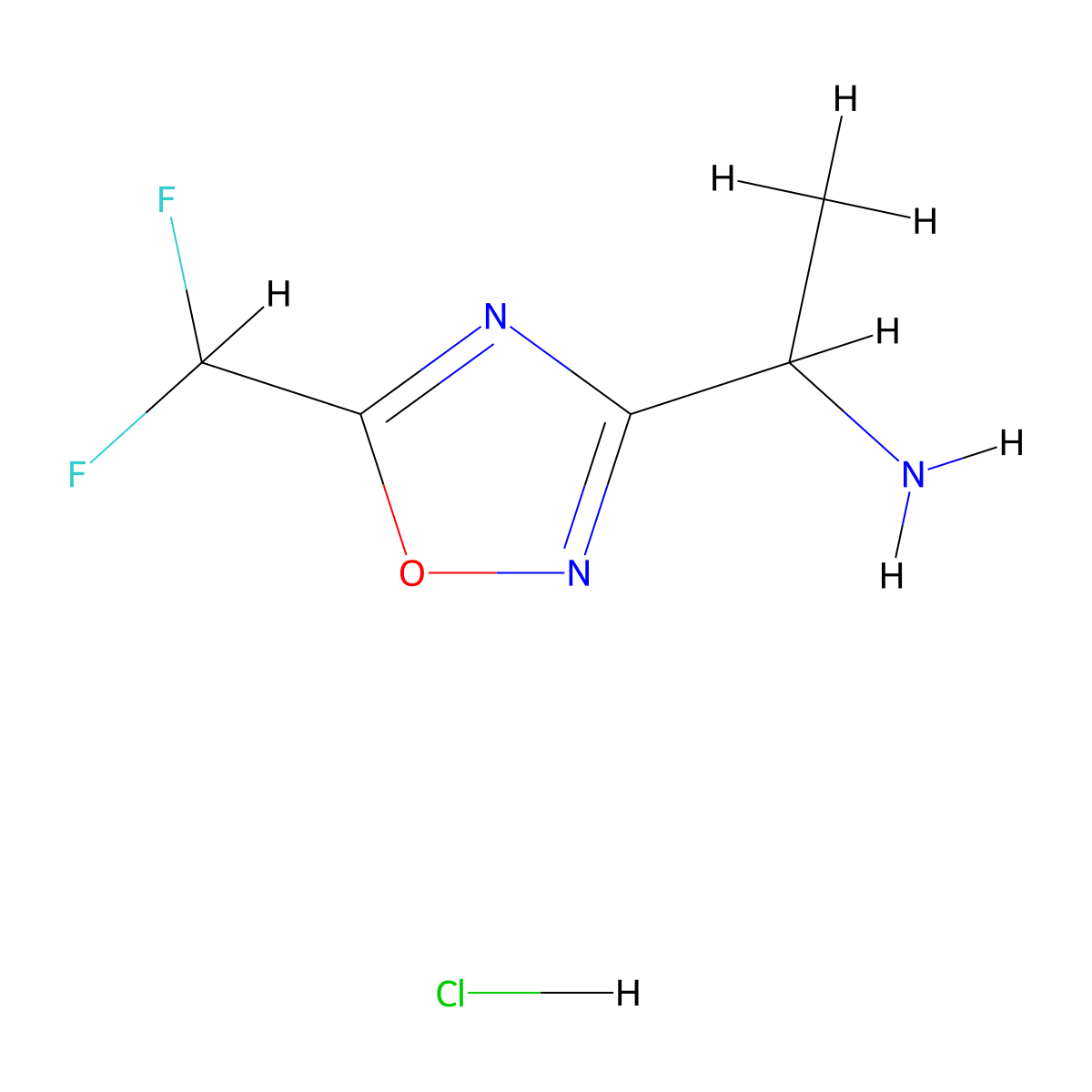 1-(5-(Difluoromethyl)-1,2,4-oxadiazol-3-yl)ethan-1-amine hydrochloride molecular structure, CAS 1423023-87-3