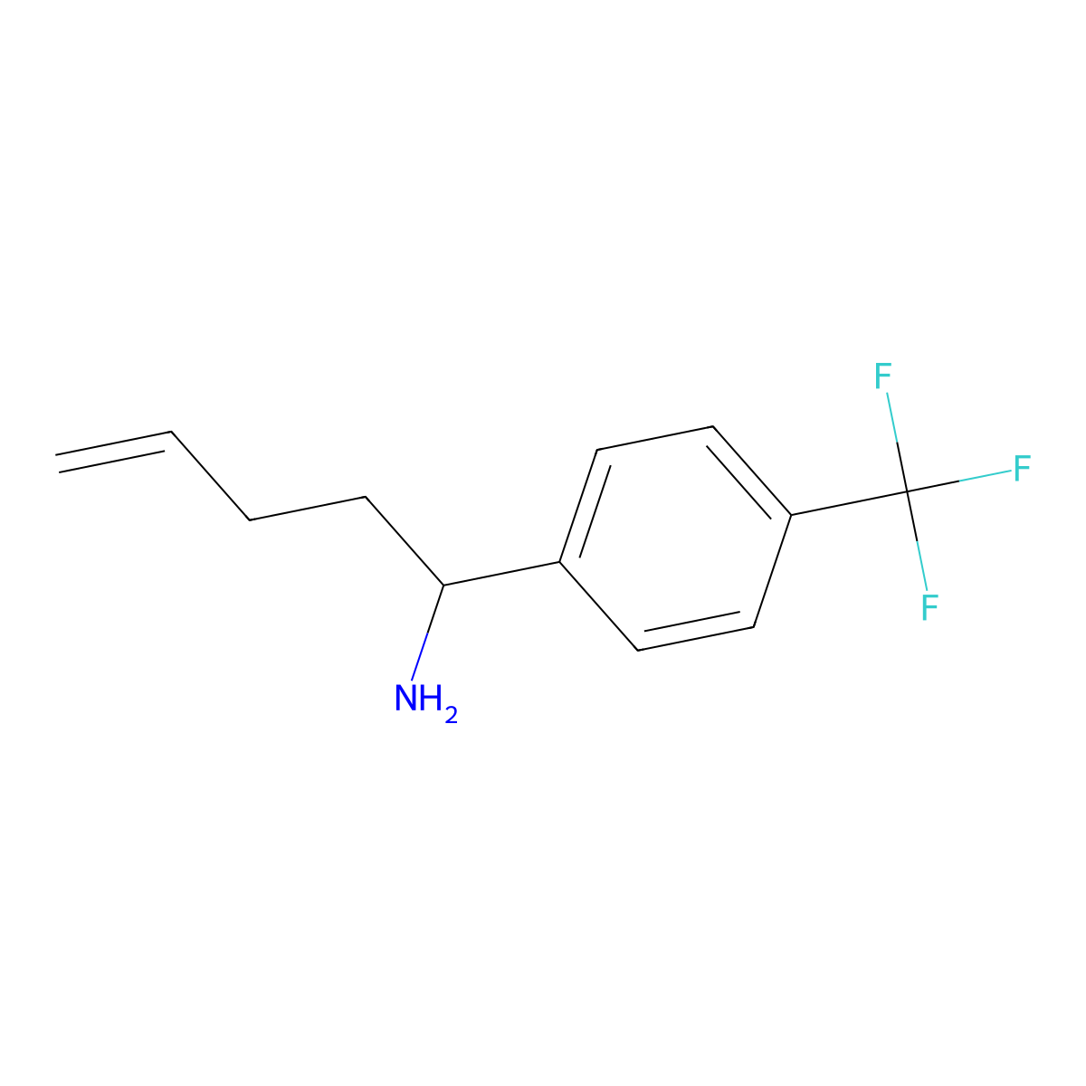 1-[4-(Trifluoromethyl)phenyl]pent-4-en-1-amine molecular structure, CAS 1423024-05-8
