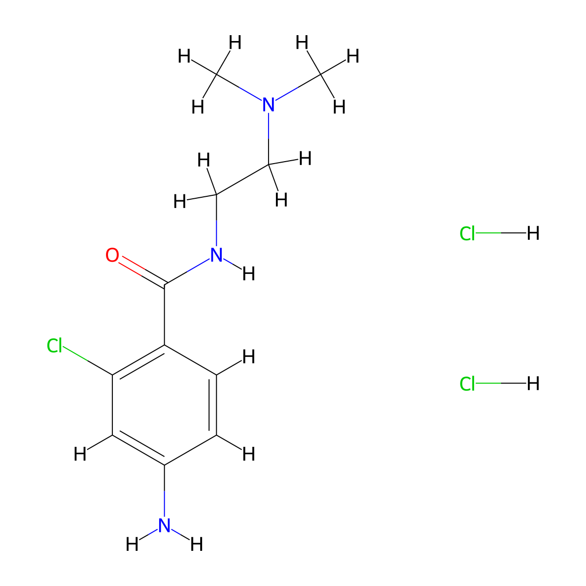 4-amino-2-chloro-N-[2-(dimethylamino)ethyl]benzamide dihydrochloride molecular structure, CAS 1423024-06-9
