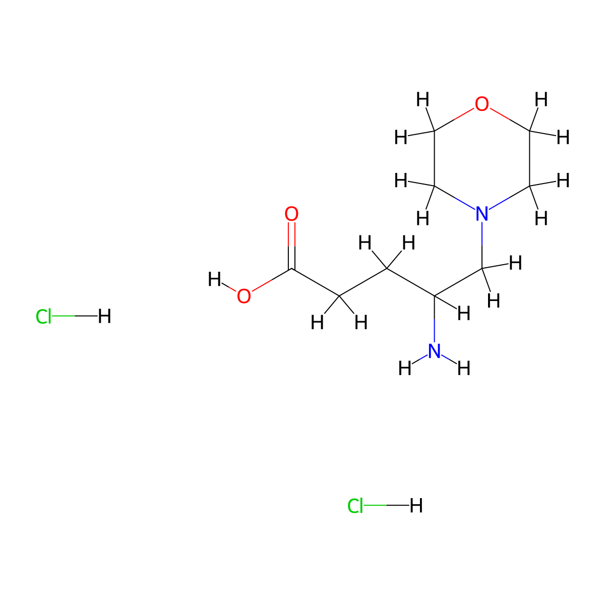 4-Amino-5-(morpholin-4-yl)pentanoic acid dihydrochloride molecular structure, CAS 1423024-08-1