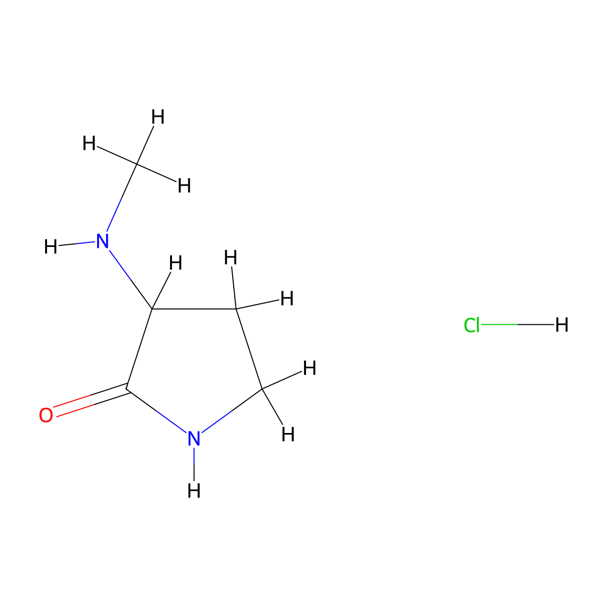 3-(Methylamino)pyrrolidin-2-one hydrochloride molecular structure, CAS 1423024-20-7