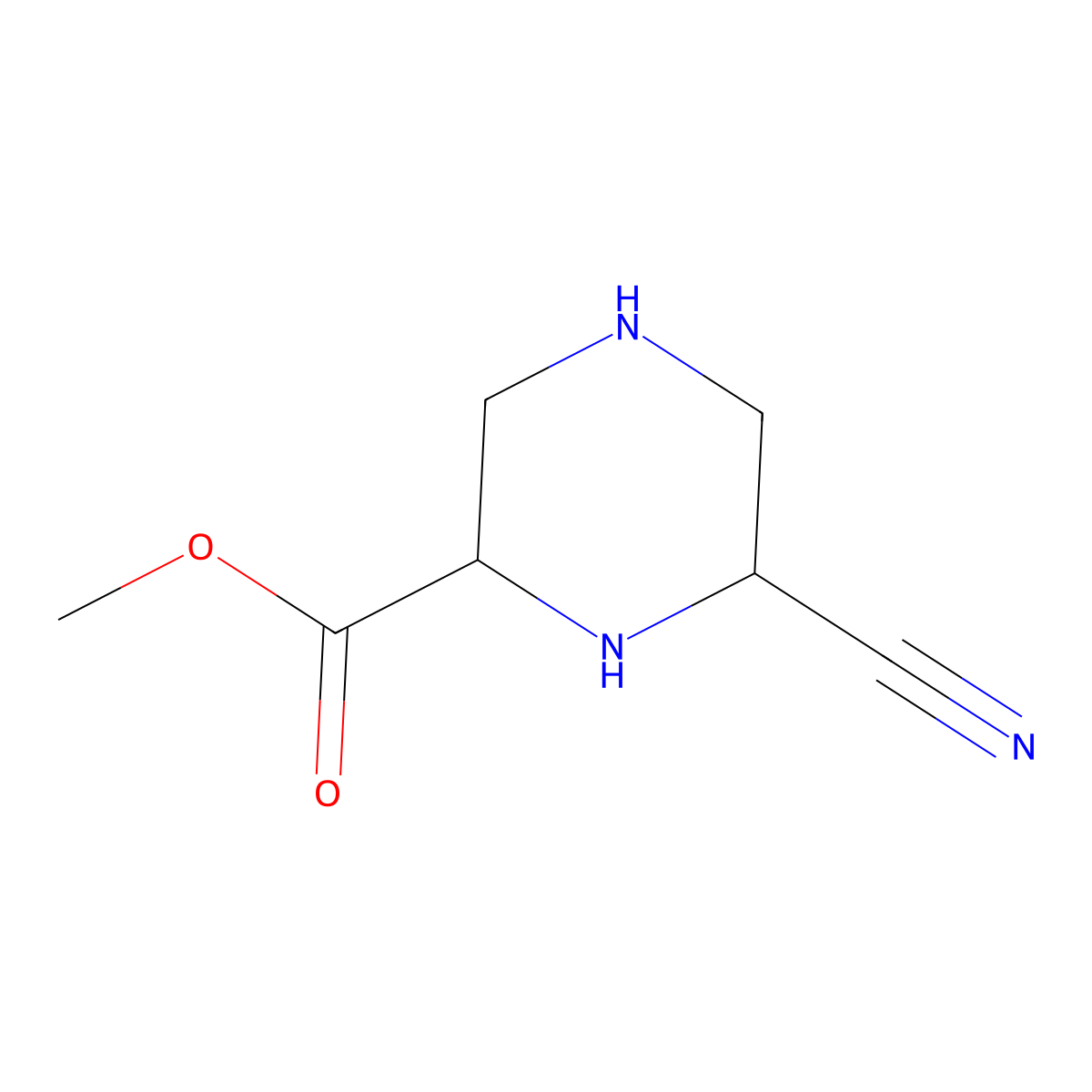 Methyl 6-cyanopiperazine-2-carboxylate molecular structure, CAS 1423024-21-8