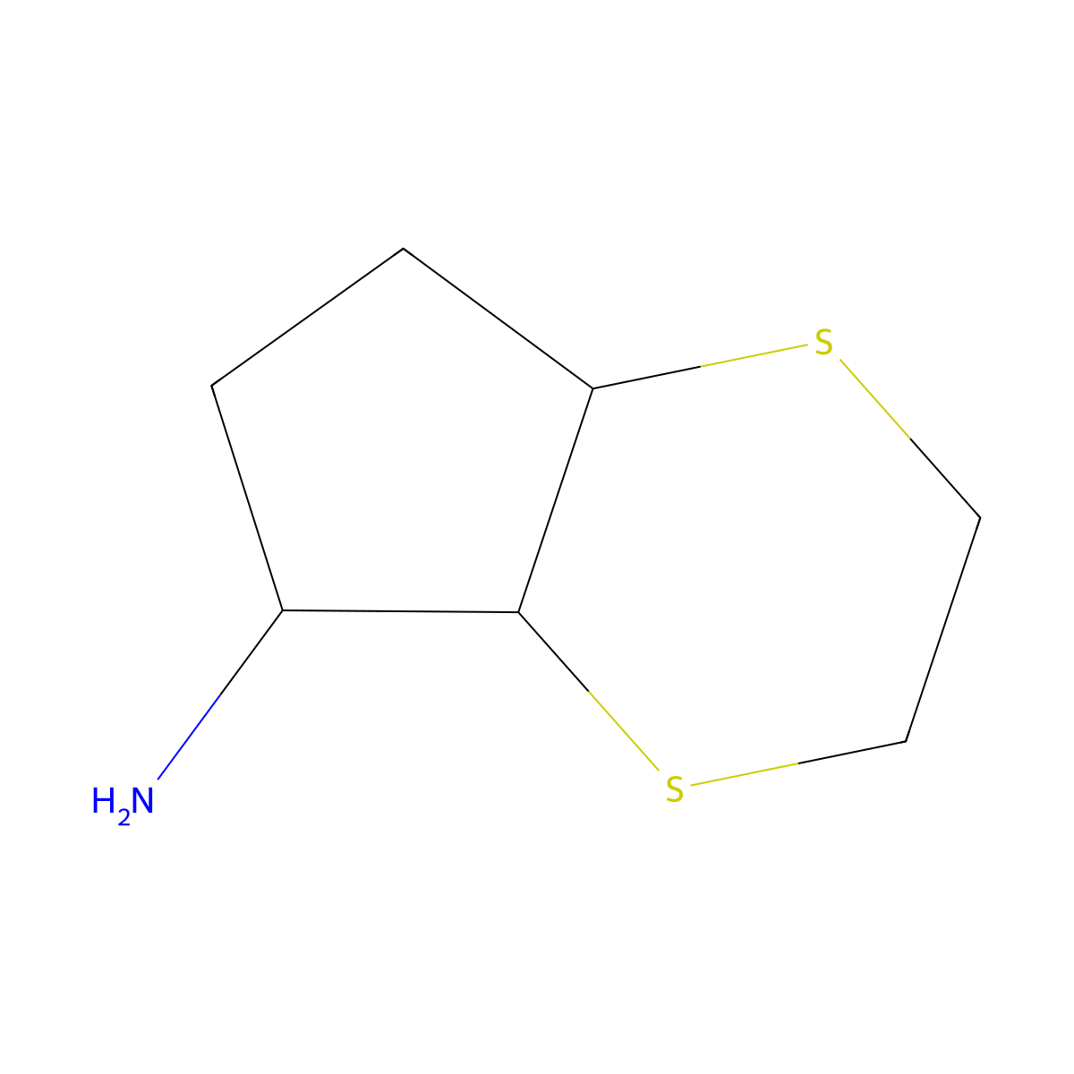 hexahydro-2H-cyclopenta[b][1,4]dithiin-5-amine molecular structure, CAS 1423024-23-0
