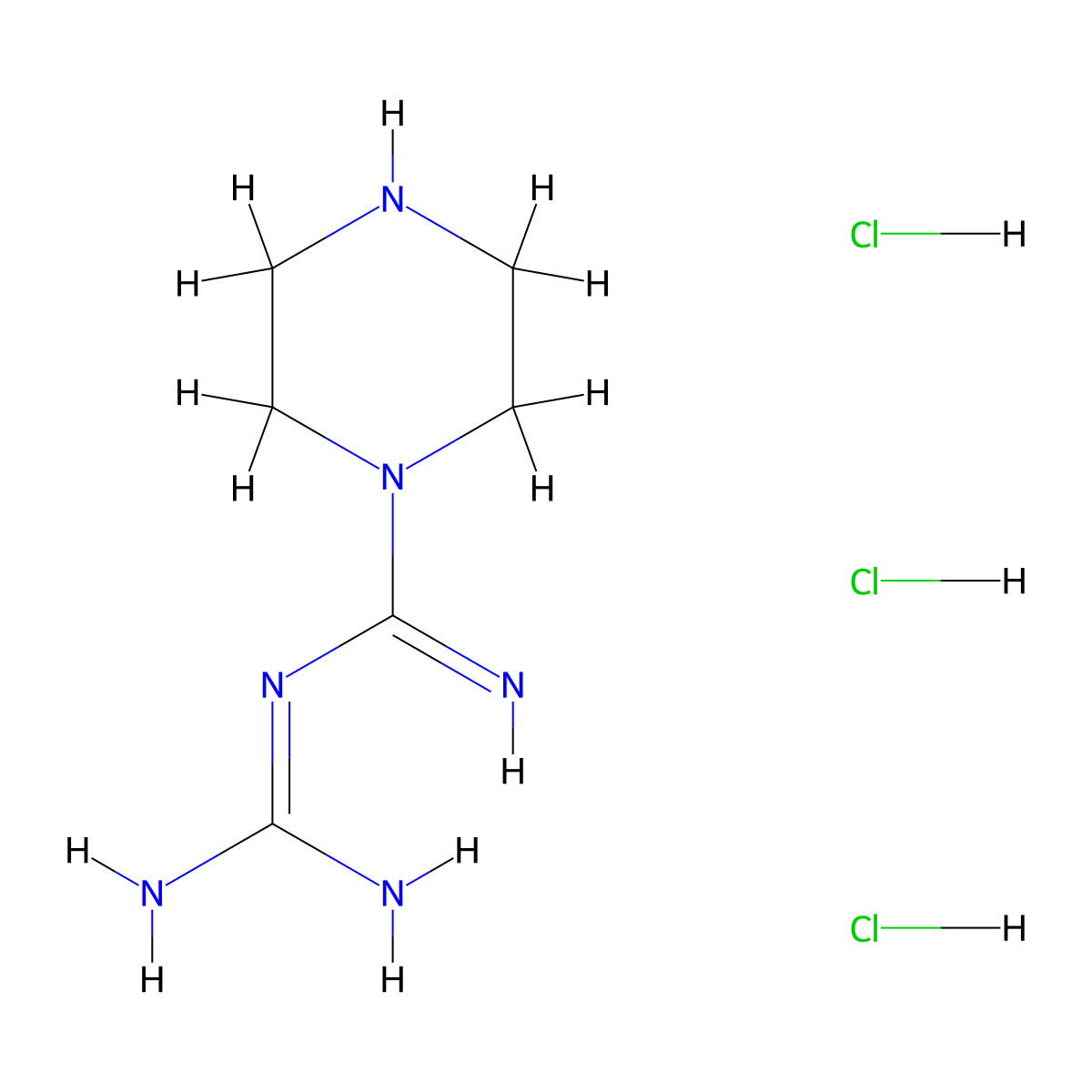 2-(Piperazine-1-carboximidoyl)guanidine trihydrochloride molecular structure, CAS 1423024-26-3