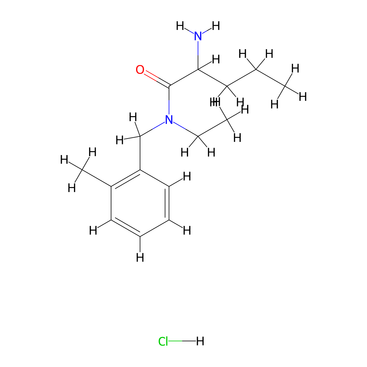 2-amino-N-ethyl-N-[(2-methylphenyl)methyl]pentanamide hydrochloride molecular structure, CAS 1423024-28-5