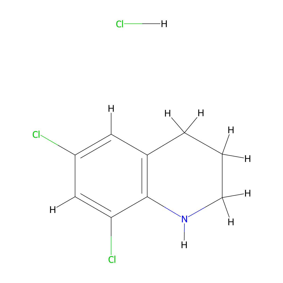 6,8-Dichloro-1,2,3,4-tetrahydroquinoline hydrochloride molecular structure, CAS 1423024-30-9