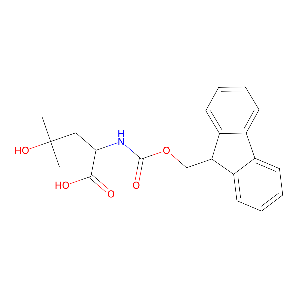 2-{[(9H-fluoren-9-ylmethoxy)carbonyl]amino}-4-hydroxy-4-methylpentanoic acid molecular structure, CAS 1423024-31-0