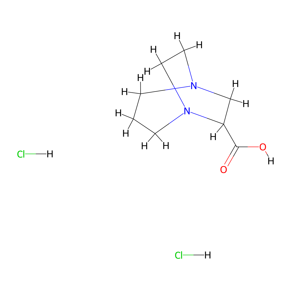 1,5-Diazabicyclo(3.2.2)nonane-6-carboxylic acid dihydrochloride molecular structure, CAS 1423024-32-1